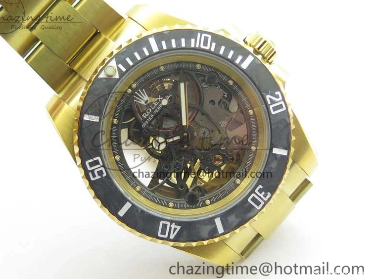 Good Copy Rolex Watches Skeleton Submariner on SA YG Edition Pirlo Project Bracelet Best 2981 YG Andrea VRF Popular 0108